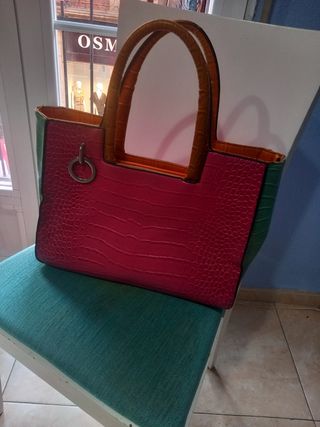 Bolso piel coco multicolor