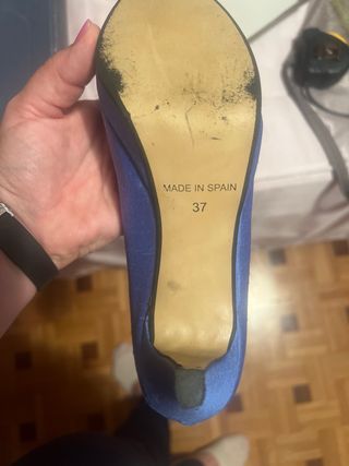 Zapatos ANGEL LARCON raso azul