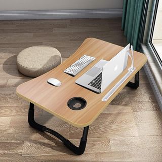 Mesa Ordenador Plegable con 4 USB, cajón. 60x40cm