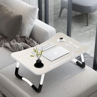 Mesa Ordenador Plegable con 4 USB, cajón. 60x40cm