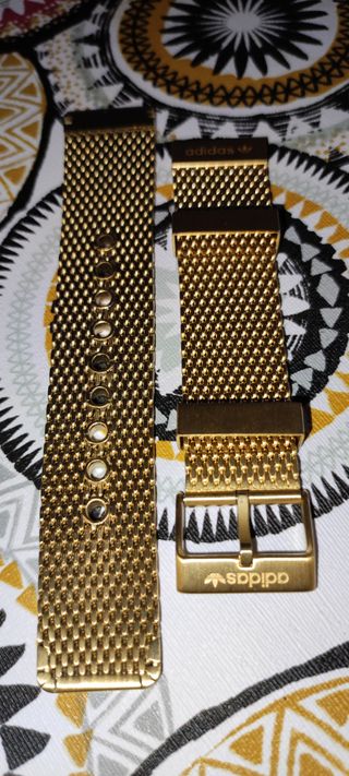 Correa Adidas Metalica Acero Dorada  22mm