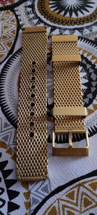 Correa Adidas Metalica Acero Dorada  22mm