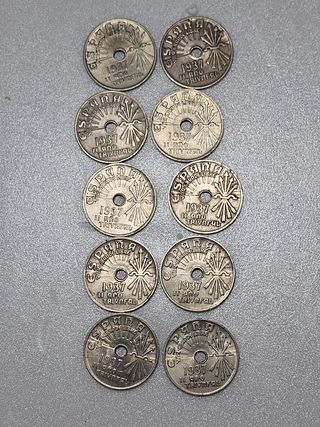 1.8 Lote 10mon 25cts España Segunda República 1937