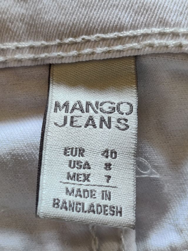 Jeans Mango blancos skinny T.40
