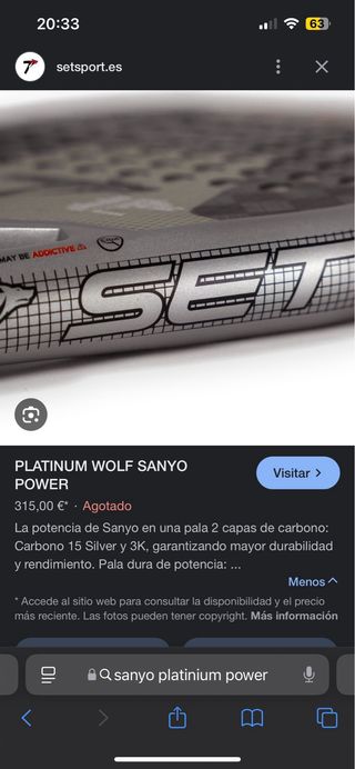 Pala pádel SET Platinum Power