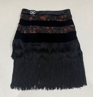Conjunto baile salón negro-naranja
