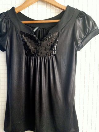 Blusa negra lentejuelas