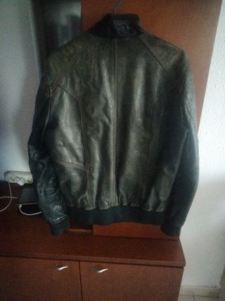 Chaqueta cuero Jack Jones marrón - Talla M