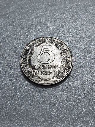1.11 Moneda 5cts España. Segunda República 1937