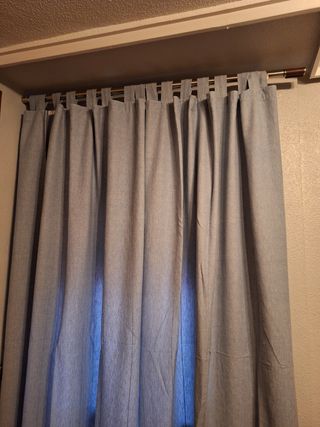 Cortinas lino azul IKEA