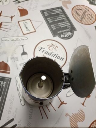 Cafetera italiana azul vintage