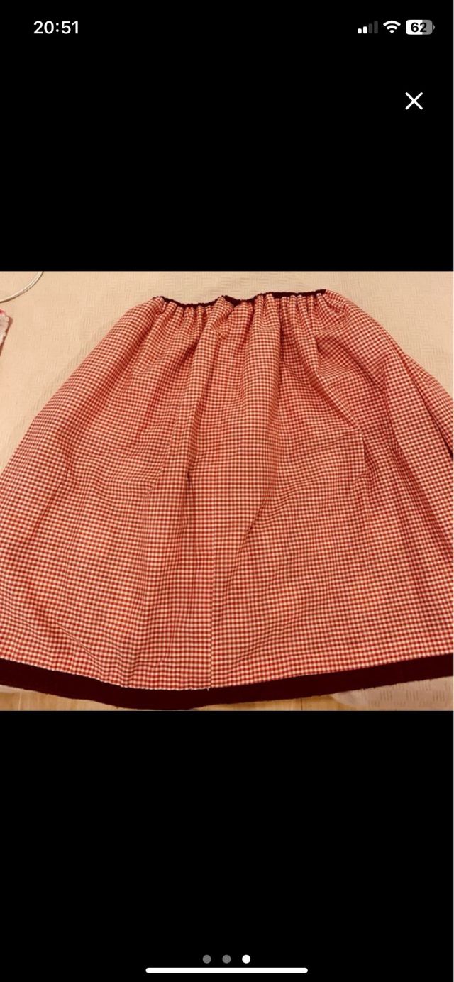 Falda bordada - Rojo y blanco