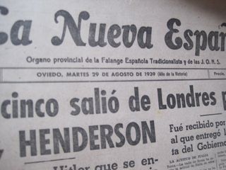 4 periódicos La Nueva España de 1939