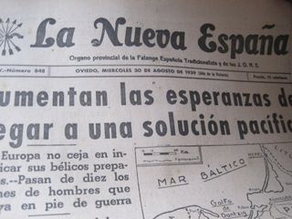 4 periódicos La Nueva España de 1939