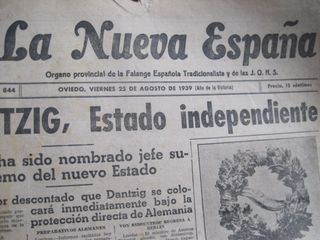 4 periódicos La Nueva España de 1939