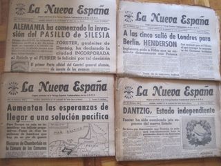 4 periódicos La Nueva España de 1939