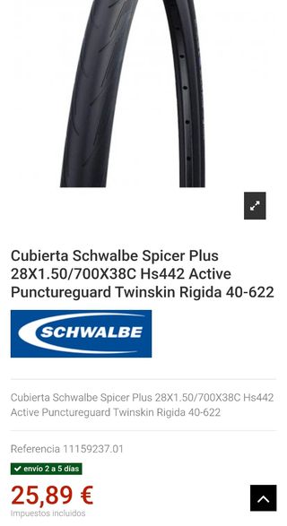 Cubiertas Schwalbe  Spaicer Plus 700x38c