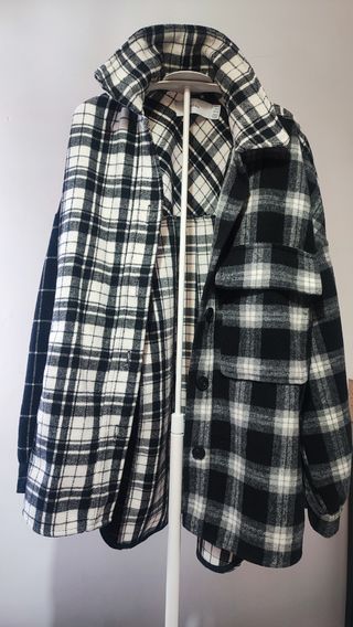 Chaqueta cuadros Bershka - Talla S