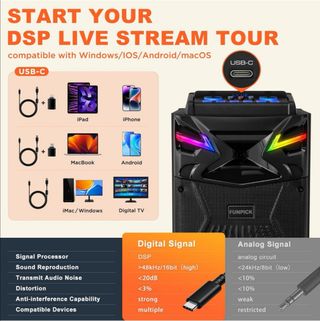 Altavoz karaoke 2 microfonos