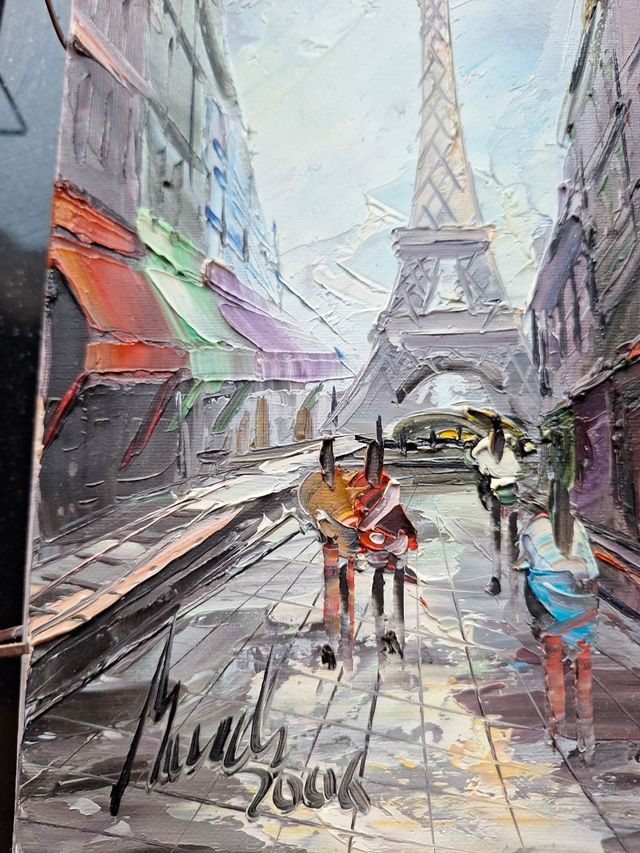 2 óleos Paris.Sin estrenar. Tela sobre bastidor.