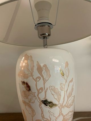 Lampada ceramica fiori oro