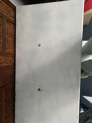 Cómoda blanca 5 cajones y mesita a juego