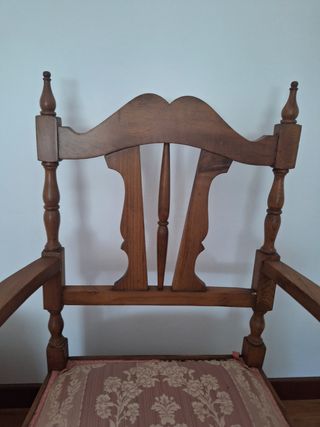 Butaca vintage madera-tela