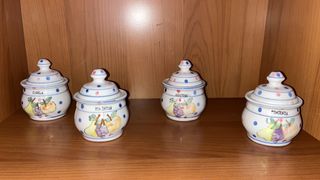 Especiero cerámico vintage - 4 piezas