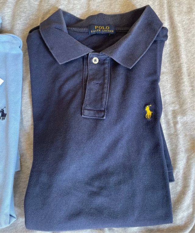 3 Polos Ralph Lauren M - Azul, Rosa, azul