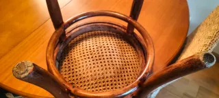 Silla Thonet vintage madera mimbre