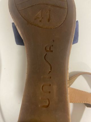 Sandalias cuña Unisa azul marino