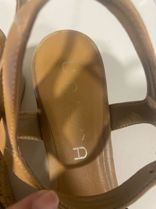 Sandalias cuña Unisa azul marino