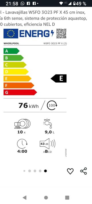 Lavavajillas Whirlpool WSF 3023 45cm