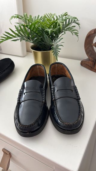 Mocasines niño charol azul marino