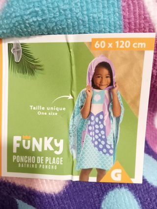 Poncho playa infantil Funky 60x120cm