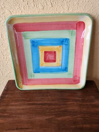 Conjunto cerámico de café multicolor