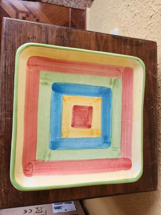 Conjunto cerámico de café multicolor