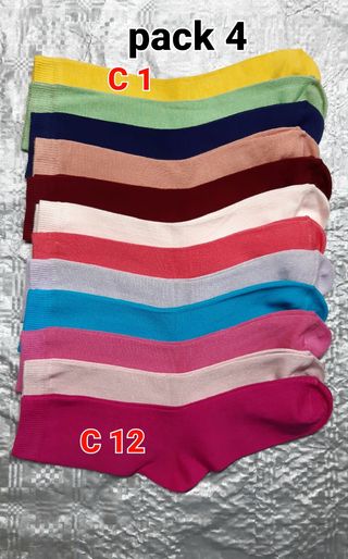 12 pares calcetines nuevos en algodón, talla 31-34