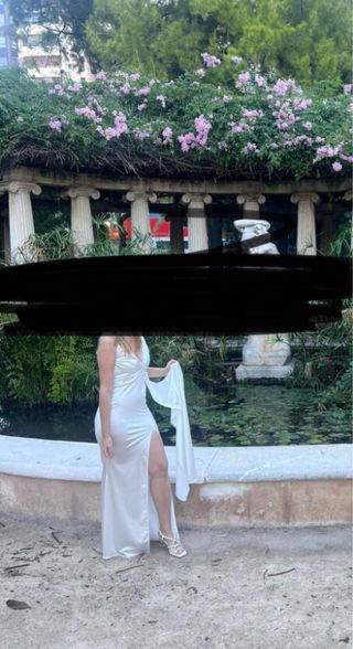 Vestido satén blanco boda