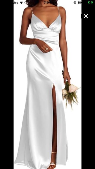 Vestido satén blanco boda