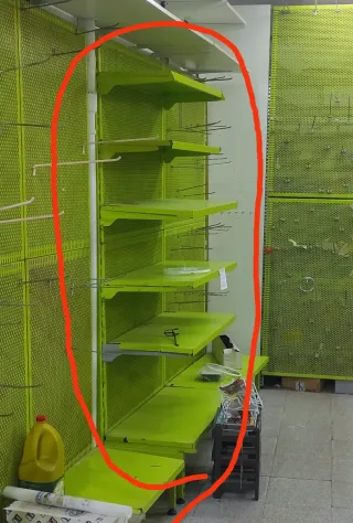 Estanterías comercio - vidrio y metal