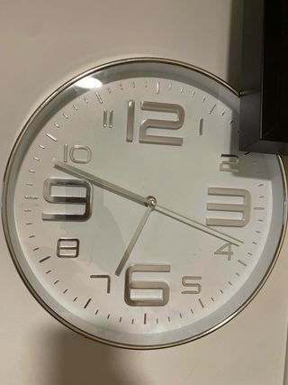 Reloj Pared Moderno - Blanco Plata moderno