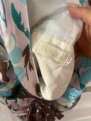 Top seda Futura | Azul & Rosa