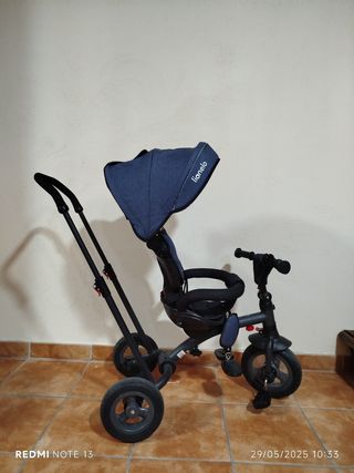 Triciclo bebé plegable y respaldo reclinable