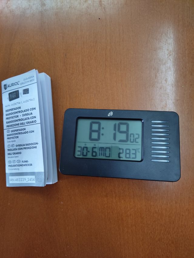 Despertador Auriol con proyector - Negro