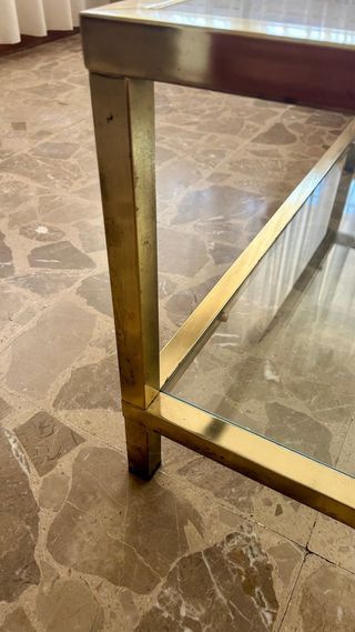 Mesa centro dorada años 70. URGE ESCUCHO OFERTAS