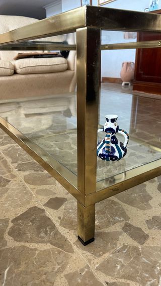 Mesa centro dorada años 70. URGE ESCUCHO OFERTAS