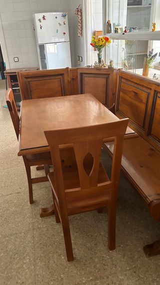 Banco rinconero madera maciza. ESCUCHO OFERTAS
