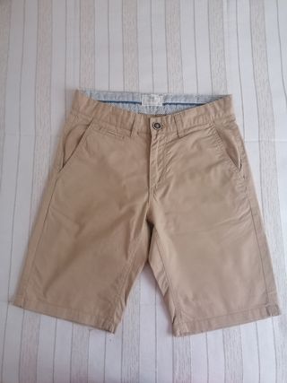 Pantalón corto chino beige