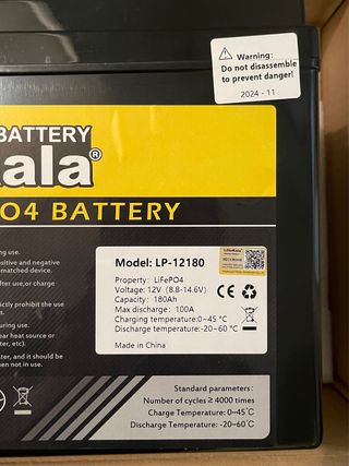 Batería Litio LifePO4 180Ah - Nueva